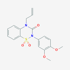 molecular formula C18H18N2O5S B6450680 2-(3,4-dimethoxyphenyl)-4-(prop-2-en-1-yl)-3,4-dihydro-2H-1??,2,4-benzothiadiazine-1,1,3-trione CAS No. 2549043-86-7
