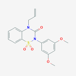molecular formula C18H18N2O5S B6450687 2-(3,5-dimethoxyphenyl)-4-(prop-2-en-1-yl)-3,4-dihydro-2H-1??,2,4-benzothiadiazine-1,1,3-trione CAS No. 2549049-53-6