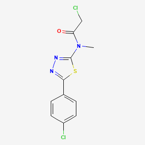 molecular formula C11H9Cl2N3OS B6450717 2-chloro-N-[5-(4-chlorophenyl)-1,3,4-thiadiazol-2-yl]-N-methylacetamide CAS No. 2549032-07-5