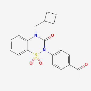 molecular formula C20H20N2O4S B6450726 2-(4-acetylphenyl)-4-(cyclobutylmethyl)-3,4-dihydro-2H-1??,2,4-benzothiadiazine-1,1,3-trione CAS No. 2640954-71-6