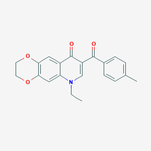 molecular formula C21H19NO4 B6450759 6-ethyl-8-(4-methylbenzoyl)-2H,3H,6H,9H-[1,4]dioxino[2,3-g]quinolin-9-one CAS No. 2640896-10-0