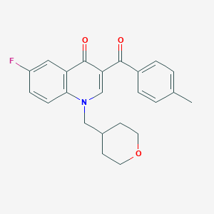 molecular formula C23H22FNO3 B6450763 6-fluoro-3-(4-methylbenzoyl)-1-[(oxan-4-yl)methyl]-1,4-dihydroquinolin-4-one CAS No. 2640958-73-0