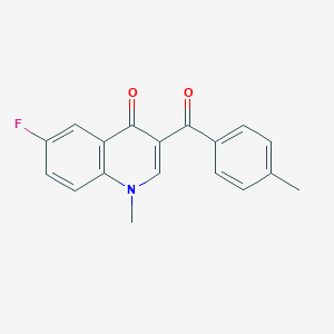 molecular formula C18H14FNO2 B6450770 6-fluoro-1-methyl-3-(4-methylbenzoyl)-1,4-dihydroquinolin-4-one CAS No. 2640845-57-2
