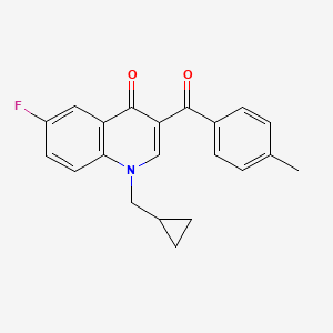 molecular formula C21H18FNO2 B6450776 1-(cyclopropylmethyl)-6-fluoro-3-(4-methylbenzoyl)-1,4-dihydroquinolin-4-one CAS No. 2640888-82-8