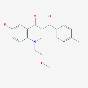 molecular formula C20H18FNO3 B6450784 6-fluoro-1-(2-methoxyethyl)-3-(4-methylbenzoyl)-1,4-dihydroquinolin-4-one CAS No. 2640960-79-6