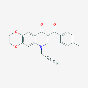 molecular formula C22H17NO4 B6450802 8-(4-methylbenzoyl)-6-(prop-2-yn-1-yl)-2H,3H,6H,9H-[1,4]dioxino[2,3-g]quinolin-9-one CAS No. 2640956-70-1