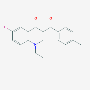molecular formula C20H18FNO2 B6450806 6-fluoro-3-(4-methylbenzoyl)-1-propyl-1,4-dihydroquinolin-4-one CAS No. 2640977-29-1
