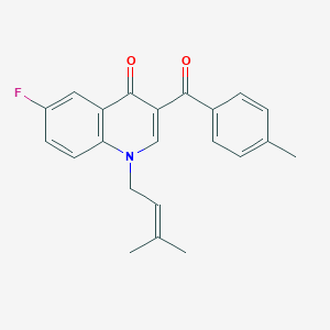 molecular formula C22H20FNO2 B6450816 6-fluoro-3-(4-methylbenzoyl)-1-(3-methylbut-2-en-1-yl)-1,4-dihydroquinolin-4-one CAS No. 2640961-14-2