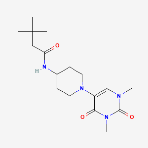 molecular formula C17H28N4O3 B6450825 N-[1-(1,3-dimethyl-2,4-dioxo-1,2,3,4-tetrahydropyrimidin-5-yl)piperidin-4-yl]-3,3-dimethylbutanamide CAS No. 2549002-48-2