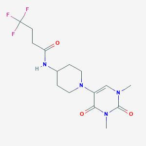 molecular formula C15H21F3N4O3 B6450833 N-[1-(1,3-dimethyl-2,4-dioxo-1,2,3,4-tetrahydropyrimidin-5-yl)piperidin-4-yl]-4,4,4-trifluorobutanamide CAS No. 2549010-25-3