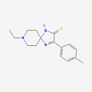 molecular formula C16H21N3S B6450857 8-ethyl-3-(4-methylphenyl)-1,4,8-triazaspiro[4.5]dec-3-ene-2-thione CAS No. 2548991-70-2