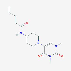 molecular formula C16H24N4O3 B6450858 N-[1-(1,3-dimethyl-2,4-dioxo-1,2,3,4-tetrahydropyrimidin-5-yl)piperidin-4-yl]pent-4-enamide CAS No. 2548992-50-1