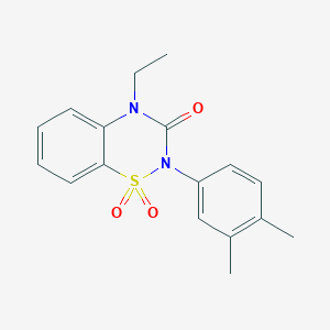molecular formula C17H18N2O3S B6450865 2-(3,4-dimethylphenyl)-4-ethyl-3,4-dihydro-2H-1??,2,4-benzothiadiazine-1,1,3-trione CAS No. 2549004-73-9