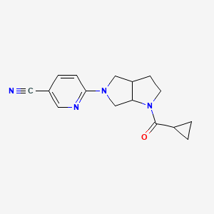 molecular formula C16H18N4O B6450868 6-{1-cyclopropanecarbonyl-octahydropyrrolo[3,4-b]pyrrol-5-yl}pyridine-3-carbonitrile CAS No. 2548989-64-4