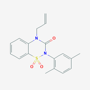 molecular formula C18H18N2O3S B6450874 2-(2,5-dimethylphenyl)-4-(prop-2-en-1-yl)-3,4-dihydro-2H-1??,2,4-benzothiadiazine-1,1,3-trione CAS No. 2549029-75-4