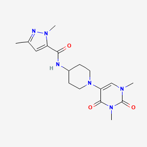 molecular formula C17H24N6O3 B6450906 N-[1-(1,3-dimethyl-2,4-dioxo-1,2,3,4-tetrahydropyrimidin-5-yl)piperidin-4-yl]-1,3-dimethyl-1H-pyrazole-5-carboxamide CAS No. 2549004-86-4