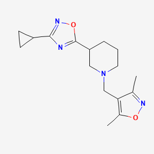 molecular formula C16H22N4O2 B6450908 3-(3-cyclopropyl-1,2,4-oxadiazol-5-yl)-1-[(3,5-dimethyl-1,2-oxazol-4-yl)methyl]piperidine CAS No. 2640818-88-6