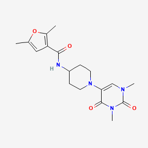 molecular formula C18H24N4O4 B6450910 N-[1-(1,3-dimethyl-2,4-dioxo-1,2,3,4-tetrahydropyrimidin-5-yl)piperidin-4-yl]-2,5-dimethylfuran-3-carboxamide CAS No. 2548995-85-1