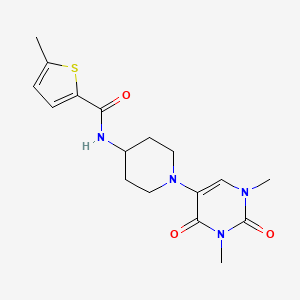 molecular formula C17H22N4O3S B6450920 N-[1-(1,3-dimethyl-2,4-dioxo-1,2,3,4-tetrahydropyrimidin-5-yl)piperidin-4-yl]-5-methylthiophene-2-carboxamide CAS No. 2549024-56-6