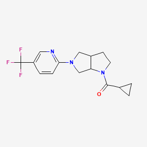 molecular formula C16H18F3N3O B6450934 2-{1-cyclopropanecarbonyl-octahydropyrrolo[3,4-b]pyrrol-5-yl}-5-(trifluoromethyl)pyridine CAS No. 2548986-21-4