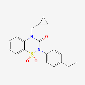 molecular formula C19H20N2O3S B6450946 4-(cyclopropylmethyl)-2-(4-ethylphenyl)-3,4-dihydro-2H-1??,2,4-benzothiadiazine-1,1,3-trione CAS No. 2548989-54-2
