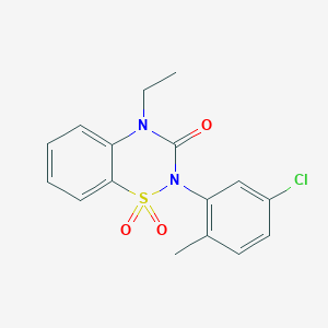 molecular formula C16H15ClN2O3S B6450958 2-(5-chloro-2-methylphenyl)-4-ethyl-3,4-dihydro-2H-1??,2,4-benzothiadiazine-1,1,3-trione CAS No. 2549028-40-0