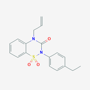 molecular formula C18H18N2O3S B6450965 2-(4-ethylphenyl)-4-(prop-2-en-1-yl)-3,4-dihydro-2H-1??,2,4-benzothiadiazine-1,1,3-trione CAS No. 2549013-99-0