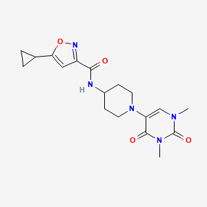 molecular formula C18H23N5O4 B6450968 5-cyclopropyl-N-[1-(1,3-dimethyl-2,4-dioxo-1,2,3,4-tetrahydropyrimidin-5-yl)piperidin-4-yl]-1,2-oxazole-3-carboxamide CAS No. 2549024-87-3