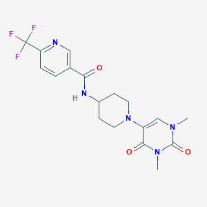 molecular formula C18H20F3N5O3 B6450972 N-[1-(1,3-dimethyl-2,4-dioxo-1,2,3,4-tetrahydropyrimidin-5-yl)piperidin-4-yl]-6-(trifluoromethyl)pyridine-3-carboxamide CAS No. 2549042-42-2
