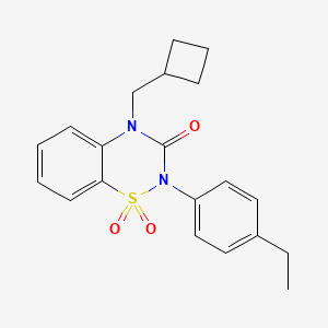molecular formula C20H22N2O3S B6450973 4-(cyclobutylmethyl)-2-(4-ethylphenyl)-3,4-dihydro-2H-1??,2,4-benzothiadiazine-1,1,3-trione CAS No. 2548982-07-4