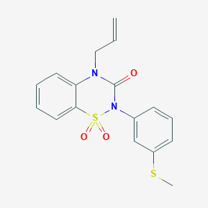 molecular formula C17H16N2O3S2 B6450974 2-[3-(methylsulfanyl)phenyl]-4-(prop-2-en-1-yl)-3,4-dihydro-2H-1??,2,4-benzothiadiazine-1,1,3-trione CAS No. 2549027-23-6
