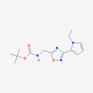molecular formula C14H20N4O3 B6450978 tert-butyl N-{[3-(1-ethyl-1H-pyrrol-2-yl)-1,2,4-oxadiazol-5-yl]methyl}carbamate CAS No. 2548997-65-3