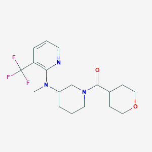 molecular formula C18H24F3N3O2 B6450985 N-methyl-N-[1-(oxane-4-carbonyl)piperidin-3-yl]-3-(trifluoromethyl)pyridin-2-amine CAS No. 2549016-01-3