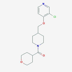 molecular formula C17H23ClN2O3 B6450994 3-chloro-4-{[1-(oxane-4-carbonyl)piperidin-4-yl]methoxy}pyridine CAS No. 2640975-31-9