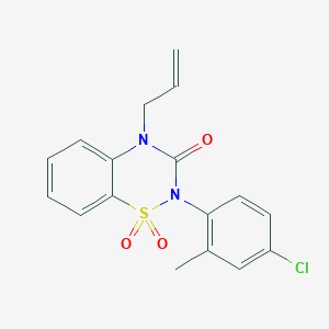 molecular formula C17H15ClN2O3S B6450995 2-(4-chloro-2-methylphenyl)-4-(prop-2-en-1-yl)-3,4-dihydro-2H-1??,2,4-benzothiadiazine-1,1,3-trione CAS No. 2548993-94-6