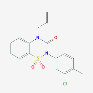 molecular formula C17H15ClN2O3S B6451003 2-(3-chloro-4-methylphenyl)-4-(prop-2-en-1-yl)-3,4-dihydro-2H-1??,2,4-benzothiadiazine-1,1,3-trione CAS No. 2549009-56-3