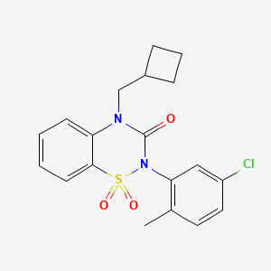 molecular formula C19H19ClN2O3S B6451007 2-(5-chloro-2-methylphenyl)-4-(cyclobutylmethyl)-3,4-dihydro-2H-1??,2,4-benzothiadiazine-1,1,3-trione CAS No. 2548994-17-6