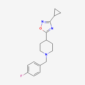 molecular formula C17H20FN3O B6451013 4-(3-cyclopropyl-1,2,4-oxadiazol-5-yl)-1-[(4-fluorophenyl)methyl]piperidine CAS No. 2640954-31-8