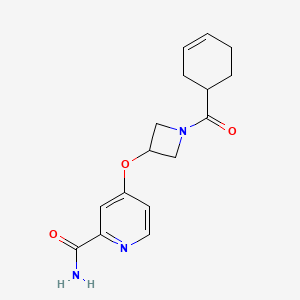 molecular formula C16H19N3O3 B6451019 4-{[1-(cyclohex-3-ene-1-carbonyl)azetidin-3-yl]oxy}pyridine-2-carboxamide CAS No. 2640830-19-7