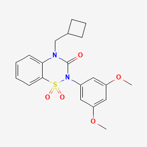 molecular formula C20H22N2O5S B6451027 4-(cyclobutylmethyl)-2-(3,5-dimethoxyphenyl)-3,4-dihydro-2H-1??,2,4-benzothiadiazine-1,1,3-trione CAS No. 2548982-20-1