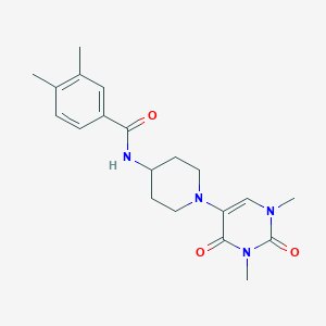 molecular formula C20H26N4O3 B6451030 N-[1-(1,3-dimethyl-2,4-dioxo-1,2,3,4-tetrahydropyrimidin-5-yl)piperidin-4-yl]-3,4-dimethylbenzamide CAS No. 2548997-85-7