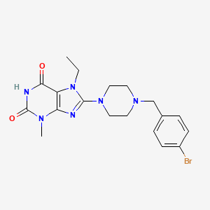 molecular formula C19H23BrN6O2 B6451035 8-{4-[(4-bromophenyl)methyl]piperazin-1-yl}-7-ethyl-3-methyl-2,3,6,7-tetrahydro-1H-purine-2,6-dione CAS No. 878429-96-0