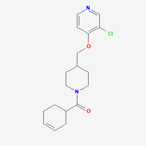 molecular formula C18H23ClN2O2 B6451050 3-chloro-4-{[1-(cyclohex-3-ene-1-carbonyl)piperidin-4-yl]methoxy}pyridine CAS No. 2640822-41-7