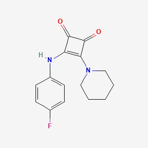 molecular formula C15H15FN2O2 B6451075 3-[(4-fluorophenyl)amino]-4-(piperidin-1-yl)cyclobut-3-ene-1,2-dione CAS No. 2640955-60-6