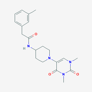 molecular formula C20H26N4O3 B6451077 N-[1-(1,3-dimethyl-2,4-dioxo-1,2,3,4-tetrahydropyrimidin-5-yl)piperidin-4-yl]-2-(3-methylphenyl)acetamide CAS No. 2549064-88-0