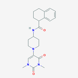 molecular formula C22H28N4O3 B6451082 N-[1-(1,3-dimethyl-2,4-dioxo-1,2,3,4-tetrahydropyrimidin-5-yl)piperidin-4-yl]-1,2,3,4-tetrahydronaphthalene-1-carboxamide CAS No. 2549040-13-1