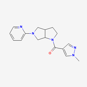 molecular formula C16H19N5O B6451084 2-[1-(1-methyl-1H-pyrazole-4-carbonyl)-octahydropyrrolo[3,4-b]pyrrol-5-yl]pyridine CAS No. 2549066-15-9