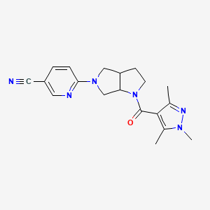 molecular formula C19H22N6O B6451091 6-[1-(1,3,5-trimethyl-1H-pyrazole-4-carbonyl)-octahydropyrrolo[2,3-c]pyrrol-5-yl]pyridine-3-carbonitrile CAS No. 2549027-54-3