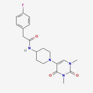 molecular formula C19H23FN4O3 B6451100 N-[1-(1,3-dimethyl-2,4-dioxo-1,2,3,4-tetrahydropyrimidin-5-yl)piperidin-4-yl]-2-(4-fluorophenyl)acetamide CAS No. 2549019-95-4