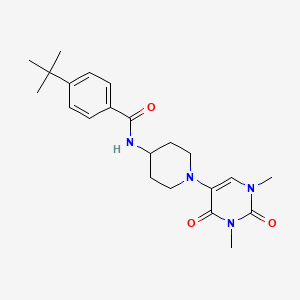molecular formula C22H30N4O3 B6451120 4-tert-butyl-N-[1-(1,3-dimethyl-2,4-dioxo-1,2,3,4-tetrahydropyrimidin-5-yl)piperidin-4-yl]benzamide CAS No. 2549004-44-4